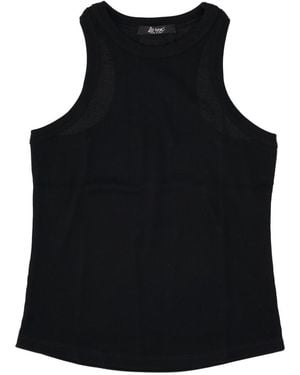 LA ROSE Ribbed Cotton Tank Top - Black