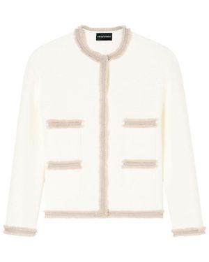 Emporio Armani Crewneck Blazer Jacket - White