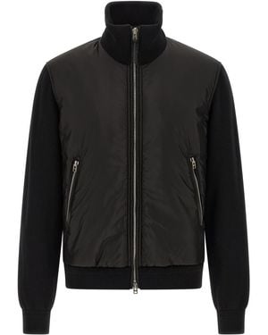 Tom Ford Solid Mock Collar Jacket - Black