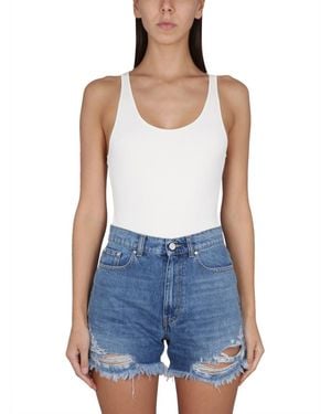 Stella McCartney Solid Scoop Neck Top - Blue