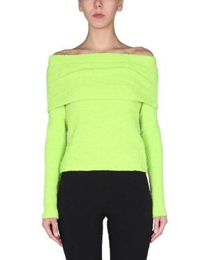 MSGM Boat Neck Top - Green