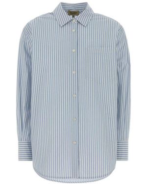 Woolrich Light Oversized Stripes Shirt - Blue