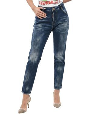 DSquared² Straight High Rise Jeans - Blue