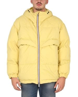 K-Way Quilted Hood Jackets - Yellow