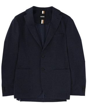 BOSS Dark Textured Blazer - Blue