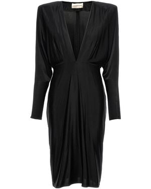 Alexandre Vauthier Viscose Jersey V-Neck Dress - Black