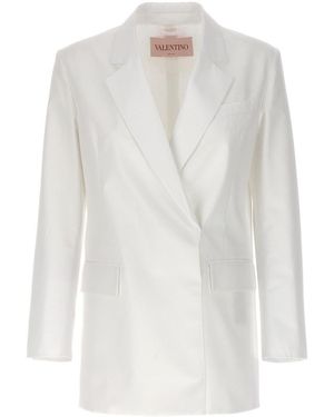 Valentino Double-Breasted Blazer - White