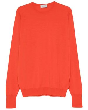 John Smedley Crewneck Knit Sweater - Red