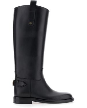 Burberry Leather Boots - Black