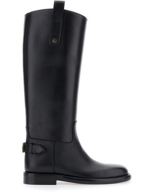 Burberry Leather Boots - Black