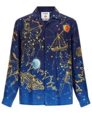 CASABLANCA Relaxed Printed Shirt - Blue