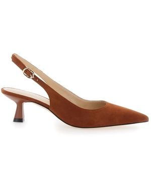 Stuart Weitzman Suede Slingback Pumps - Brown