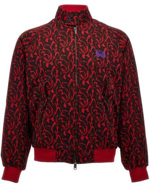 Baracuta Jacquard Bomber Jackets - Red