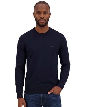 BOSS Crew Neck Logo Sweater - Blue
