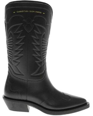 Dior Leather Texan Boots - Black