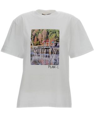 Plan C Graphic Crew Neck T-Shirt - White