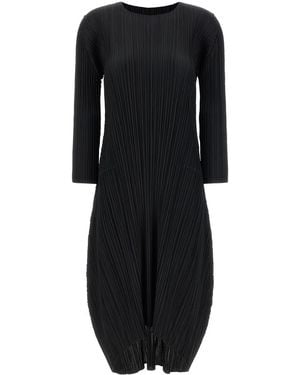 Issey Miyake Polyester Midi Dress - Black