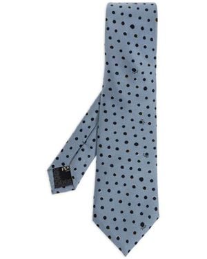 Fendi Light Polka Dot Tie - Blue