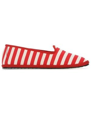Vibi Venezia Multi Colour Canvas Ballet Flats - Red