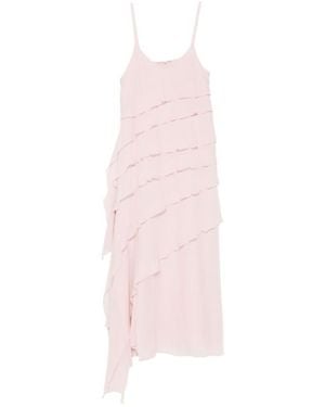 Antonelli Scoop Neck Ruffled Maxi Dress - Pink