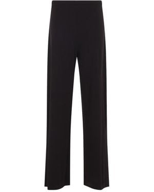 Alberta Ferretti Relaxed Flat Front Pants - Black