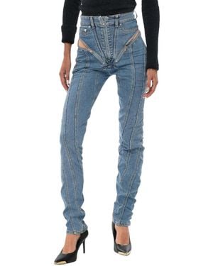 Mugler Skinny High Rise Jeans - Blue