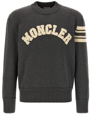 Moncler Boucl Logo Sweater - Gray