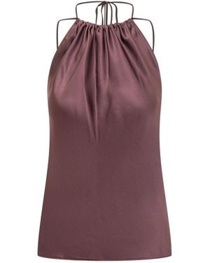 Pinko Solid Halter Neck Top - Purple