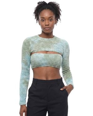 Off-White c/o Virgil Abloh Textured Round Neck Top - Green