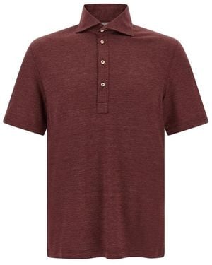 Brunello Cucinelli Shirt Collar Polo - Red