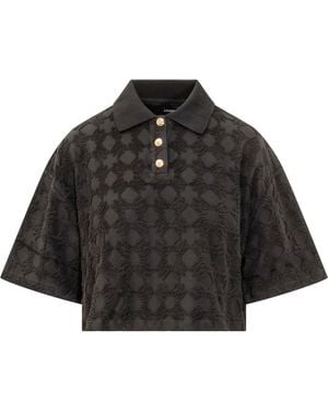 Amiri Geometric Shirt Collar Polo - Black