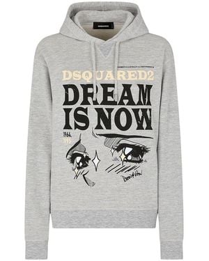 DSquared² Graphic Hood Sweatshirt - Gray