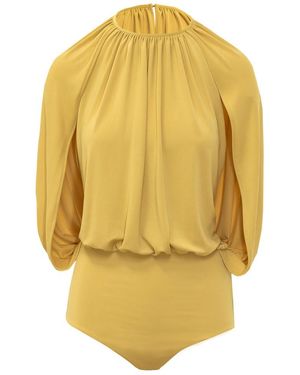 Des Phemmes Round Neck Top - Yellow