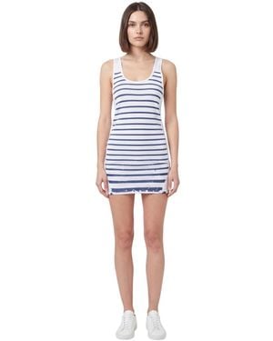 Jean Paul Gaultier Stripes Scoop Neck Mini Dress - Blue