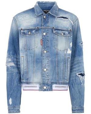 DSquared² Regular Fit Cotton Jacket - Blue