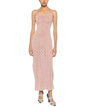 Marine Serre Logo Scoop Neck Dress - Pink