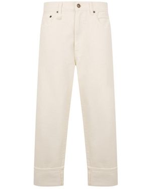 R13 Cropped Cotton Jeans - White