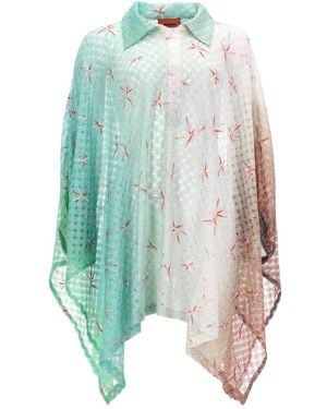 Missoni Embroidered Shirt Collar Midi Dress - Blue