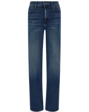 Mother Straight High Rise Jeans - Blue