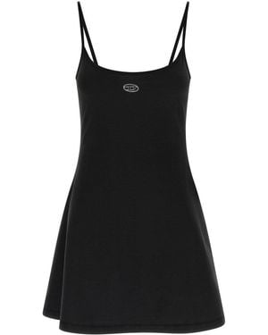 DIESEL Embossed Logo Stretch Cotton Dress - Black