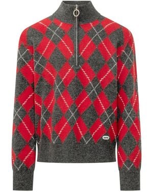 Ami Paris Mock Collar Sweater - Red