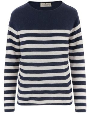 Bruno Manetti Stripes Crew Neck Sweater - Blue