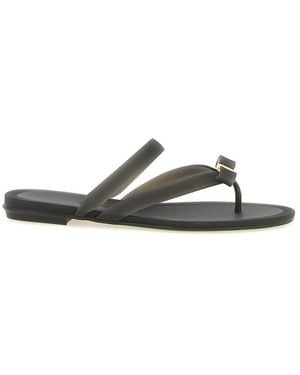 Ferragamo Bow Slippers - Black