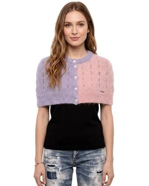 DSquared² Color Block Crew Neck Sweater - Red