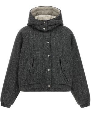 Brunello Cucinelli Textured Hood Jacket - Black