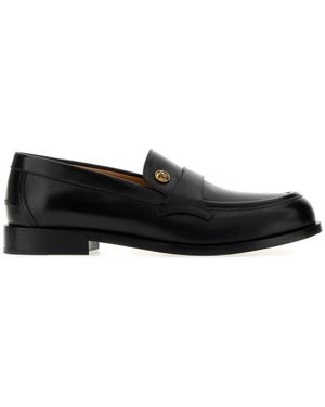 Versace Versatile Leather Loafers For - Black