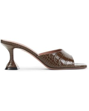 AMINA MUADDI Animal Print Mules - Brown