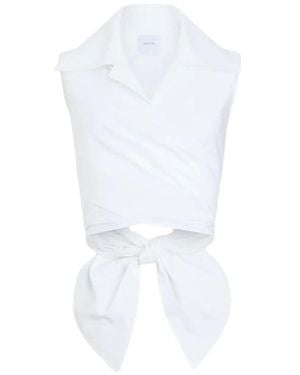 Patou Shirt Collar Top - White