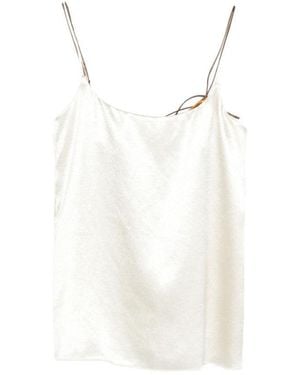 Alysi Solid Scoop Neck Top - White