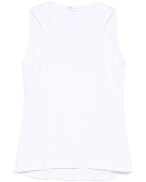 Roberto Collina Solid Round Neck Top - White